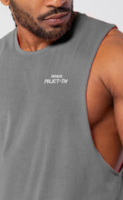 Load image into Gallery viewer, Project Titan Men's Drop Arm Tank Top – Cut Off Sleeveless Gym Shirt for Weightlifting & Bodybuilding in Steel Grey