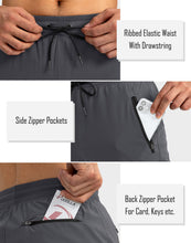 Load image into Gallery viewer, Pudolla Men's Lightweight Tapered Jogger Pants with Zip Pockets – Quick-Dry Athletic Running Joggers in Dark Grey