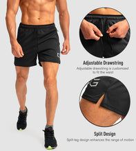 Load image into Gallery viewer, G Gradual Men's 5" Running Shorts with Zip Pockets – Quick-Dry Gym & Athletic Workout Shorts in Black