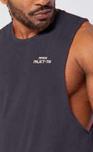 Load image into Gallery viewer, Project Titan Men's Icon Drop Arm Tank Top – Cut Off Sleeveless Gym Shirt for Weightlifting & Bodybuilding in Tempered Steel Purple
