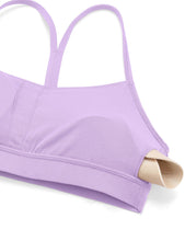 Load image into Gallery viewer, CRZ YOGA Butterluxe Womens Y Back Sports Bra - Padded Racerback Low Impact Spaghetti Thin Strap Workout Yoga Top Elfin Purple