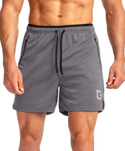 Load image into Gallery viewer, G Gradual Men's 5" Running Shorts with Zip Pockets – Quick-Dry Gym & Athletic Workout Shorts in Grey