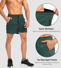 Load image into Gallery viewer, G Gradual Men's 5" Running Shorts with Zip Pockets – Quick-Dry Gym & Athletic Workout Shorts in Army Green