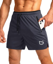 Load image into Gallery viewer, G Gradual Men's 5" Running Shorts with Zip Pockets – Quick-Dry Gym & Athletic Workout Shorts in Dark Grey