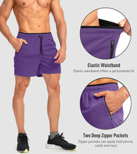 Load image into Gallery viewer, G Gradual Men's 5" Running Shorts with Zip Pockets – Quick-Dry Gym & Athletic Workout Shorts in Purple