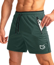 Load image into Gallery viewer, G Gradual Men's 5" Running Shorts with Zip Pockets – Quick-Dry Gym & Athletic Workout Shorts in Army Green