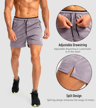 Load image into Gallery viewer, G Gradual Men's 5" Running Shorts with Zip Pockets – Quick-Dry Gym & Athletic Workout Shorts in Light Grey