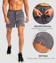 Load image into Gallery viewer, G Gradual Men's 5" Running Shorts with Zip Pockets – Quick-Dry Gym & Athletic Workout Shorts in Grey