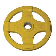 Load image into Gallery viewer, 300lb. Color Rubber Grip Olympic Weight Set with 7ft. Olympic bar and collars - The Home Fitness Corp
