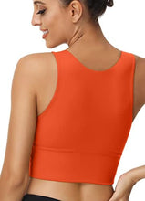 Load image into Gallery viewer, High Neck Sports Bra for Women Longline Full Coverage Sports Bras Medium Impact Padded Workout Crop Tops for Yoga Gym