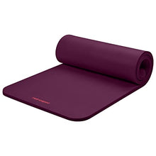 Load image into Gallery viewer, Retrospec Solana Yoga Mat 1" Thick w/Nylon Strap for Men & Women - Non Slip Exercise Mat for Home Yoga, Pilates, Stretching, Floor & Fitness Workouts - Boysenberry