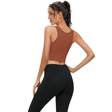 Load image into Gallery viewer, High Neck Sports Bra for Women Longline Full Coverage Sports Bras Medium Impact Padded Workout Crop Tops for Yoga Gym