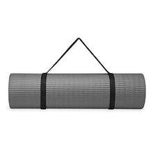 Load image into Gallery viewer, Gaiam Essentials Thick Yoga Mat Fitness & Exercise Mat with Easy-Cinch Carrier Strap, Grey, 72"L X 24"W X 2/5 Inch Thick