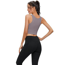 Load image into Gallery viewer, High Neck Sports Bra for Women Longline Full Coverage Sports Bras Medium Impact Padded Workout Crop Tops for Yoga Gym