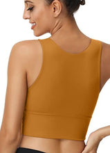 Load image into Gallery viewer, High Neck Sports Bra for Women Longline Full Coverage Sports Bras Medium Impact Padded Workout Crop Tops for Yoga Gym