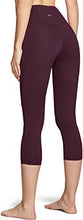 Load image into Gallery viewer, TSLA High Waist Yoga Pants with Pockets, Tummy Control Yoga Leggings, Non See-Through Workout Running Tights, Capris Pocket Peachy Dark Plum