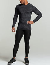 Load image into Gallery viewer, ATHLIO Men's UPF 50+ Long Sleeve Compression Shirts, Water Sports Rash Guard Base Layer, Athletic Workout Shirt, 3pack Black/Utility Camo Black/White