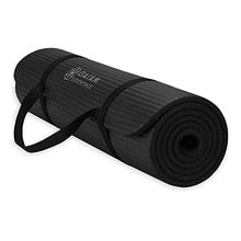 Load image into Gallery viewer, Gaiam Essentials Thick Yoga Mat Fitness & Exercise Mat with Easy-Cinch Carrier Strap, Black, 72"L X 24"W X 2/5 Inch Thick
