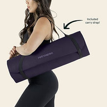 Load image into Gallery viewer, Retrospec Solana Yoga Mat 1" Thick w/Nylon Strap for Men & Women - Non Slip Exercise Mat for Home Yoga, Pilates, Stretching, Floor & Fitness Workouts - Eggplant