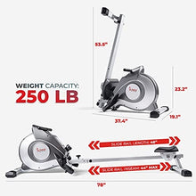 Load image into Gallery viewer, Sunny Health & Fitness Magnetic Rowing Machine Rower with LCD Monitor