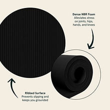 Load image into Gallery viewer, Retrospec Solana Yoga Mat 1" Thick w/Nylon Strap for Men & Women - Non Slip Exercise Mat for Home Yoga, Pilates, Stretching, Floor & Fitness Workouts - Black