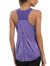 Load image into Gallery viewer, Aeuui Workout Tops for Women Mesh Racerback Tank Yoga Shirts Gym Clothes