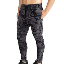 Load image into Gallery viewer, BROKIG Mens Zip Joggers Pants - Casual Gym Workout Track Pants Comfortable Slim Fit Tapered Sweatpants with Pockets (Camo Grey)