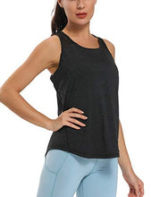 Load image into Gallery viewer, Aeuui Workout Tops for Women Mesh Racerback Tank Yoga Shirts Gym Clothes Dark Grey