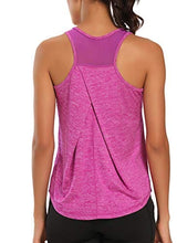 Load image into Gallery viewer, Aeuui Workout Tops for Women Mesh Racerback Tank Yoga Shirts Gym Clothes Dark Purple