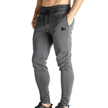 Load image into Gallery viewer, BROKIG Mens Zip Joggers Pants - Casual Gym Fitness Trousers Comfortable Tracksuit Slim Fit Bottoms Sweatpants with Pockets (Dark Grey)
