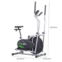 Load image into Gallery viewer, Body Rider Elliptical Machine and Stationary Bike with Seat and Easy Computer, Dual Trainer 2-in-1 Cardio Exercise Machine, Home Gym, Workout Equipment BRD2000, Black & grey, One Size