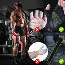 Load image into Gallery viewer, Trideer Padded Workout Gloves for Men - Gym Weight Lifting Gloves with Wrist Wrap Support, Full Palm Protection & Extra Grips for Weightlifting, Exercise, Cross Training, Fitness, Pull-up