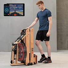 Load image into Gallery viewer, SNODE Wood Water Rowing Machine with Bluetooth, Foldable Rowing Machine Water Resistance for Home Use with LCD Monitor, Wood Indoor Rower, Soft Seat, Home Fitness Workout