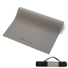Load image into Gallery viewer, Primasole Yoga Mat with Carry Strap for Yoga Pilates Fitness and Floor Workout at Home and Gym 1/4 thick (Earth Brown Gray Color) PSS91NH004A
