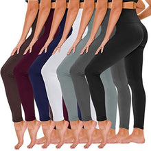 Load image into Gallery viewer, TNNZEET 7 Pack High Waisted Leggings for Women - Buttery Soft Workout Running Yoga Pants