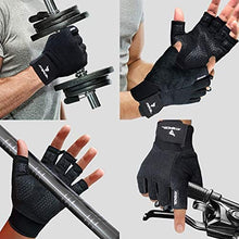 Load image into Gallery viewer, ATERCEL Workout Gloves for Men and Women, Exercise Gloves for Weight Lifting, Cycling, Gym, Training, Breathable and Snug fit (Black, L)