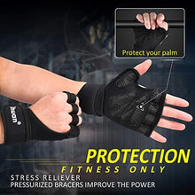 Load image into Gallery viewer, ihuan Weight Lifting Gym Workout Gloves with Wrist Wrap Support for Men & Women, Full Palm Protection, for Weightlifting, Training, Fitness, Exercise, Pull ups