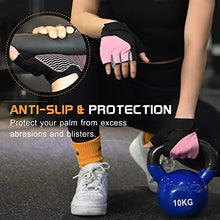 Load image into Gallery viewer, Sunnex Gym Gloves for Women, Workout Gloves Women, Fingerless Gloves for Weightlifting, Lightweight Breathable Fitness Gloves, Sports Gloves for Training Lifting Weight Cycling Climbing Rowing