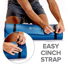 Load image into Gallery viewer, Gaiam Essentials Thick Yoga Mat Fitness & Exercise Mat with Easy-Cinch Carrier Strap, Black, 72"L X 24"W X 2/5 Inch Thick