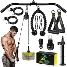 Load image into Gallery viewer, VAVOSPORT Fitness LAT and Lift Pulley System Gym - Upgraded LAT Pull Down Cable Machine Attachments, Loading Pin, Handle and Tricep Rope, for Biceps Curl, Forearm, Triceps Exercise Gym Equipment