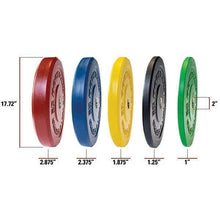 Load image into Gallery viewer, Chicago Extreme Color Coded Bumper Olympic Plates in 10lb., 25lb., 35lb. and 45lb - The Home Fitness Corp