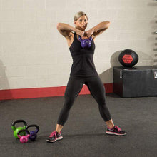Load image into Gallery viewer, Vinyl Dipped Kettlebells Color Coded Individual Weights 5-50 Pounds - The Home Fitness Corp