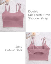 Load image into Gallery viewer, Everrysea Longline Sports Bra for Women Padded Workout Tank Tops Built in Bras Strappy Yoga Corp Top Camisole
