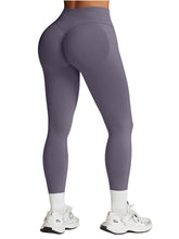 Load image into Gallery viewer, Impact Leggings for Women Seamless Workout Yoga Pants Hidden Scrunch Butt Tummy Control Gym Leggings Mid Low Waist 25" Truffle XS
