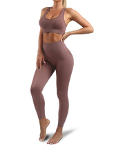 Load image into Gallery viewer, Women’s Yoga Outfits 2 piece Set Workout Tracksuits Sports Bra High Waist Legging Active Wear Athletic Clothing Set
