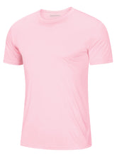 Load image into Gallery viewer, MAGCOMSEN Men's UPF 50+ Short Sleeve T-Shirt – Lightweight Moisture Wicking Gym &amp; Running Shirt | Light Pink
