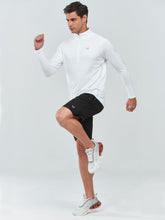 Load image into Gallery viewer, NORTHYARD Men's Quarter Zip Pullover – Long Sleeve Moisture-Wicking Running Shirt with UPF 50+ in White
