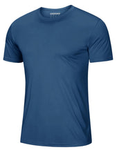 Load image into Gallery viewer, Mens Short Sleeve T Shirts UPF 50+ Shirt Sun Protection T-Shirts Rash Guards Gym Shirts Workout Quick Dry T-Shirt Blue Grey
