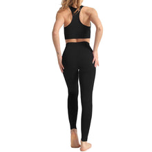 Load image into Gallery viewer, WodoWei Women 2 Piece Workout Outfits Sports Bra Seamless Leggings Yoga Gym Activewear Set (YO610-black)
