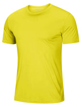 Load image into Gallery viewer, MAGCOMSEN Men's UPF 50+ Short Sleeve T-Shirt – Lightweight Dry Fit Running &amp; Gym Shirt | Yellow
